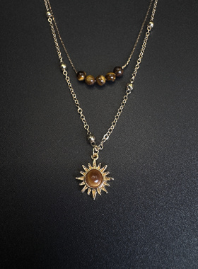 New Vintage 古著 设计小众 sun 项链