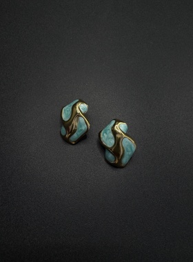 Vintage古著耳环女款几何时尚气质小众通勤个性创意简约耳饰90960