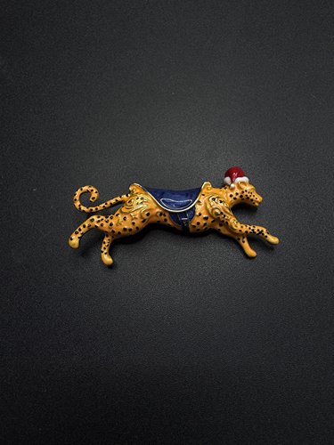 Vintage古著中古时尚欧美风可爱甜美流行猎豹KF胸针P90958