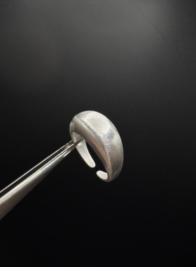 Vintage古着设计感哑光银色拉丝戒指女冷淡风轻奢高级指环B101410