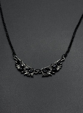 天使暗黑新款时尚百搭复古高级感风车十字花项链锁骨链P12757