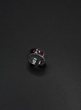 手工珐琅滴釉甜酷辣妹十字架叠戴指环戒嘻哈个性戒指B10751