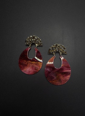 Vintage古著夸张U形耳环欧美复古小众耳针气质高级感耳饰女F50509