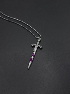 y2k原创唤水剑十字剑项链女吊坠挂件亚比风文化配饰R30308