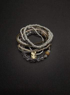 Vintage古著复古波西米亚民族风度假小米珠串珠手链小众R90758