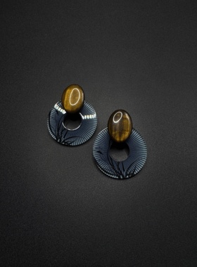 Vintage古着设计感古早风独特小众耳环复古耳环P52404