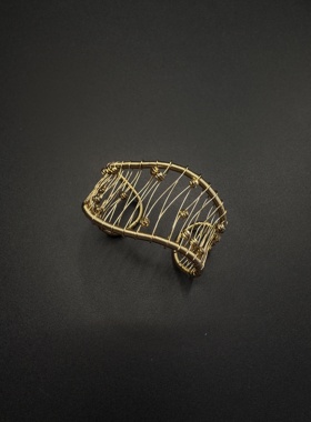 Vintage古着设计感古早风独特小众手镯复古手镯B83156