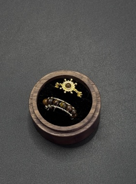 Vintage古著美拉德虎眼石戒指秋冬小众设计轻奢高级感配饰H102355