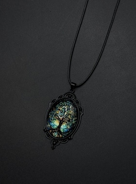 热销复古哥特式乌鸦十字架巫女万圣节吊坠项链欧美饰品P12051