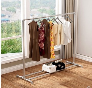 镀锌管晾衣架落地双杆式阳台凉挂衣架卧室内户外晒衣晒被子架定做