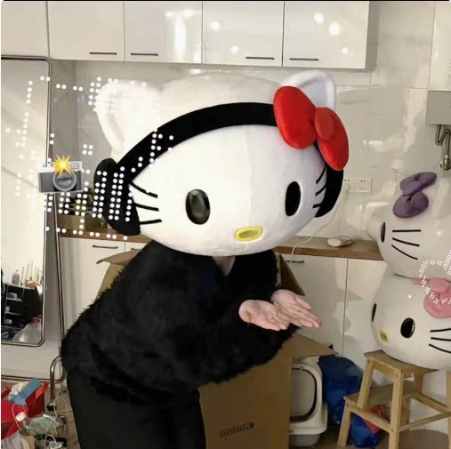 HelloKitty头套凯蒂猫卡通人偶服装求婚纱摄影KT猫人穿婚庆玩偶服