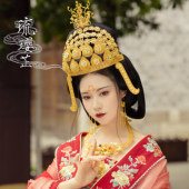 银镀金 凤瑶台 传统匠工首饰复原汉服头饰唐初期 琉璎芷