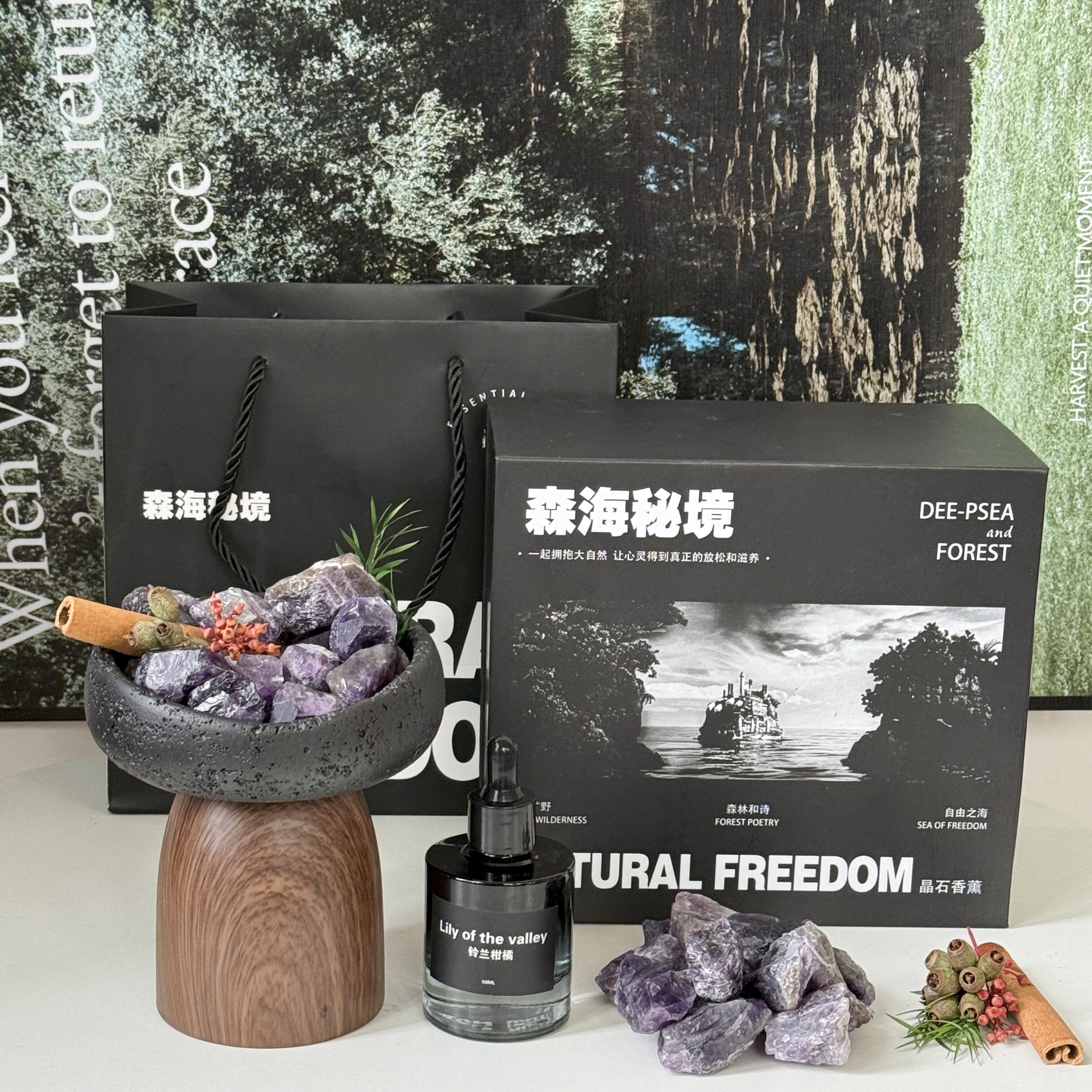 深海秘境无火香薰礼盒套装家用卧室持久留香生日高级感摆件伴手礼