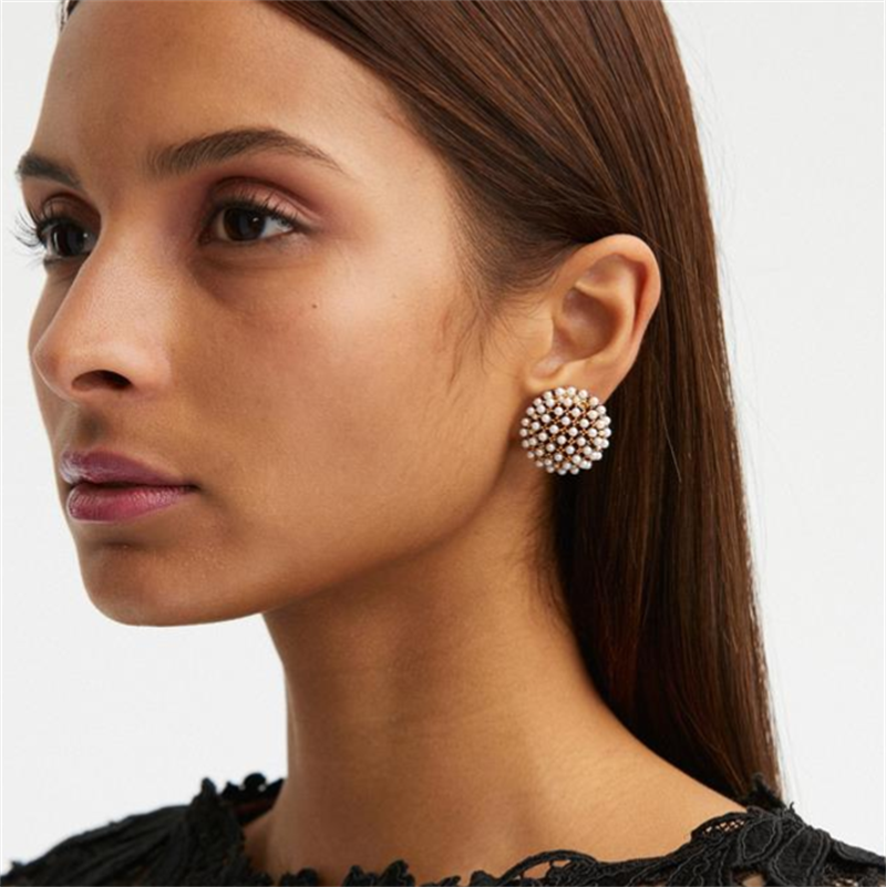 OSCAR耳夹无耳洞新款圆形珍珠