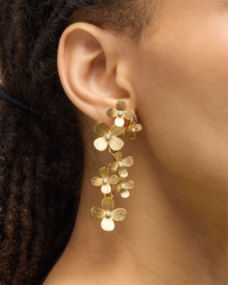 oscar欧美风黄铜复古做旧耳环