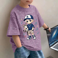 2026夏季新款满天星印花男童痞帅百搭宽松短袖T恤中大童短袖体恤