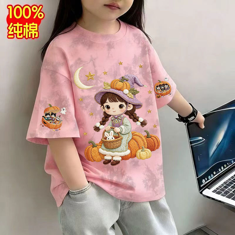 2026款女童夏季扎染短袖T恤