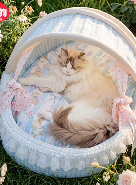 26年新款宠物窝帐篷狗床猫沙发梦幻摇篮春夏季透气猫床公主风猫窝