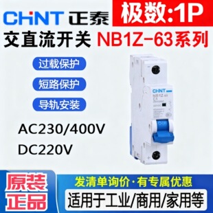 正泰交直流断路器空气开关NB1Z-63 DC220V直流空开 1P单线1A-63A