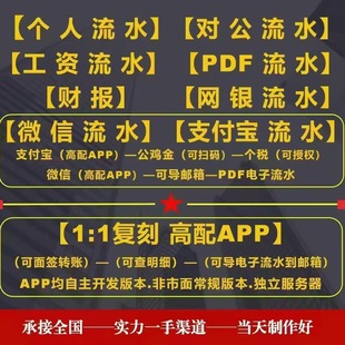 模拟器主流银行APP图片制作账单PDF文件工资卡网银定制明细单收入