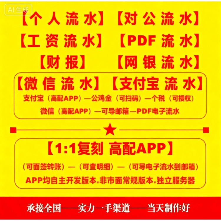 网游银流水制作模拟器工资主流APP图印网银记录图片明细制文件P图