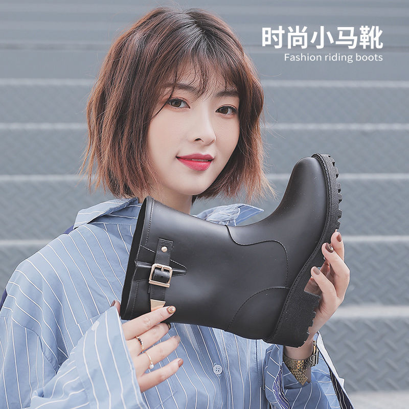 水鞋女式韩国可爱防水小马丁靴防雨鞋