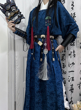青云霓裳原创汉服【巡山小妖精】唐制圆领袍男女秋冬新款蓝色红色