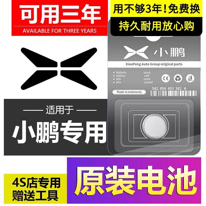 适用于小鹏车钥匙纽扣电池专用