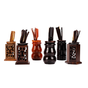 特价茶道六君子 整套功夫茶具茶盘配件 黑檀竹制鸡翅实木茶道包邮