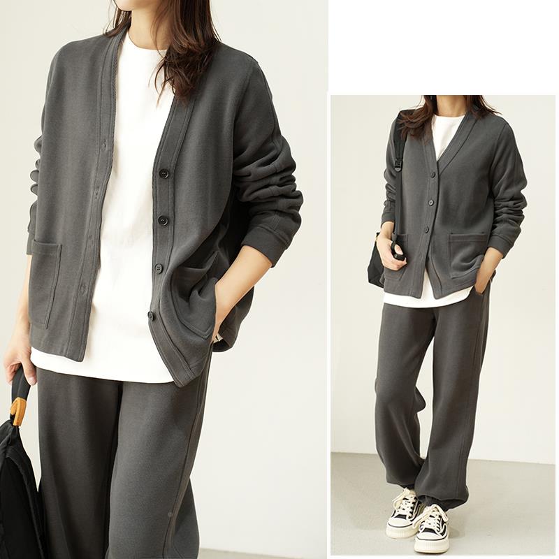 女士迷你绒卫衣款开V衫 质宽松春百搭领外MER气套 山东网店秋款女