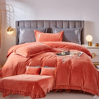 Детский двусторонний демисезонный флисовый коралловый стеганый комплект, изысканный стиль, 4 предмета