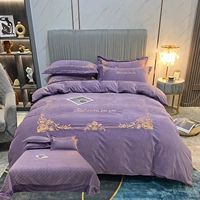 Элитный демисезонный фланелевый комплект, двусторонная стеганая простыня, 4 предмета, изысканный стиль