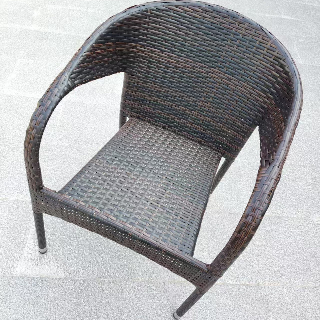 加大庭院单椅藤条椅藤编椅子室外阳台露天户外靠背椅扶手椅老人用