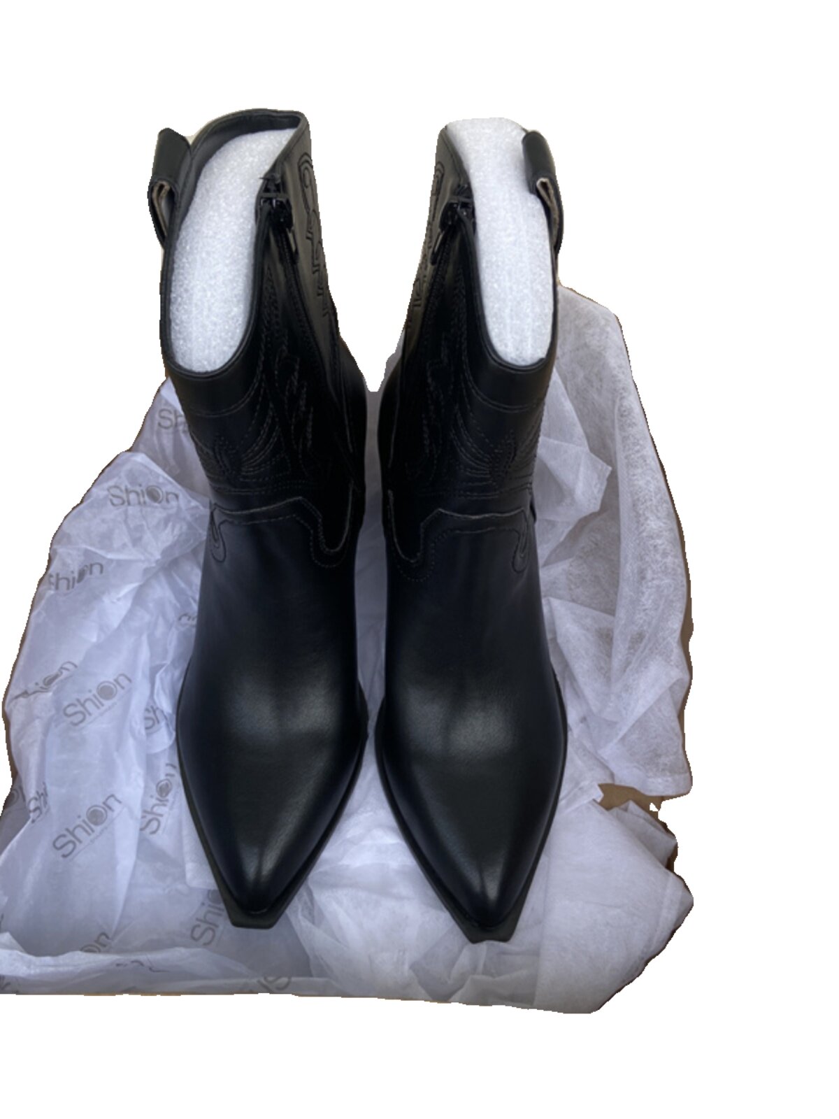 FOREIGN TRADE ORIGINAL SINGLE VERSATILE RETRO BLOCK HEEL POINTED TOE BOOTIE WOMENS BOOTS WESTERN BOOTS COWBOY BOOTS CHELSEA SINGLE BOOTS PLUS SIZE