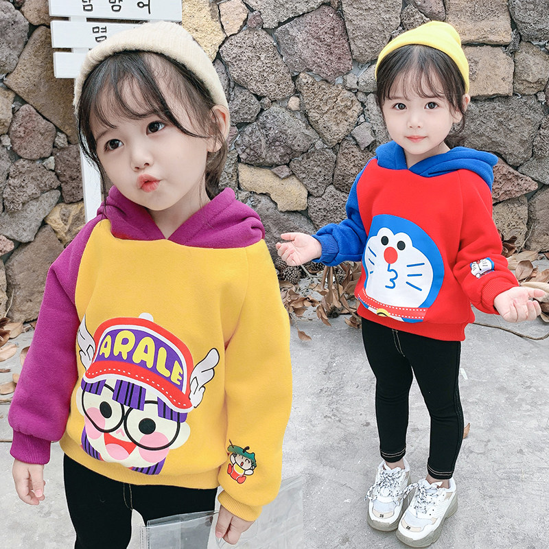 女童加绒卫衣秋冬装2019新款1-8岁儿童洋气韩版宽松3宝宝长袖卫衣在类目 女装/女士精品, 卫衣/绒衫中 - 来自Buy2taobao.com提供专业的淘宝代购服务