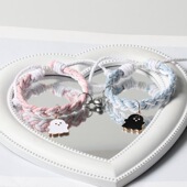 搞怪卡通幽灵编织双色情侣磁吸手链送男友简约卡通闺蜜手绳手串