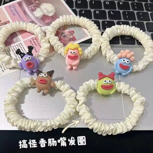 可爱搞怪香肠大嘴发绳少女心丑萌发圈学生情侣闺蜜小肠圈发饰头绳
