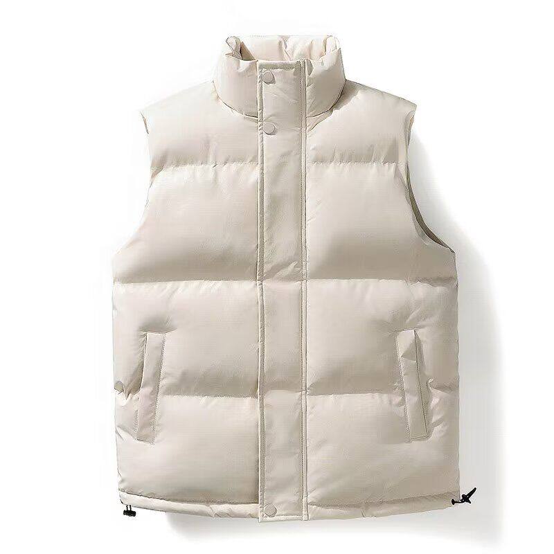 简约纯色立领马夹男秋冬季新款潮流无袖棉服背心oversize保暖外套