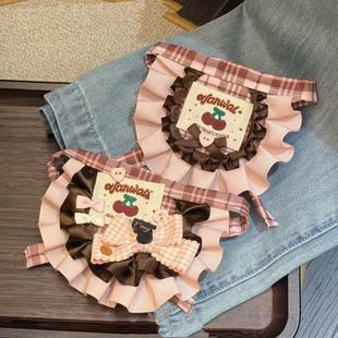 猫咪狗蝴蝶结围兜宠物清新布艺口水巾编织拍照饰品围脖装 饰项圈