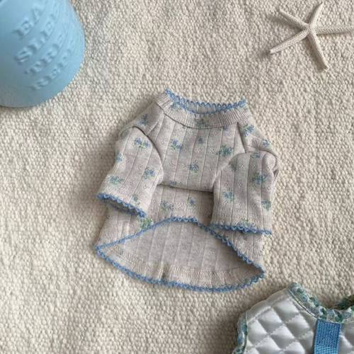 宠物马尔济斯秋冬碎花打底衫衣服泰迪约克夏小狗