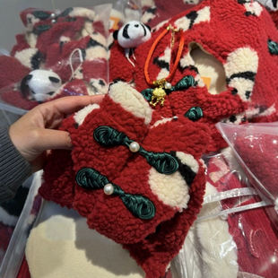 新年喜庆小狗狗衣服冬季 马甲 宠物泰迪比熊雪纳瑞小型犬秋冬款