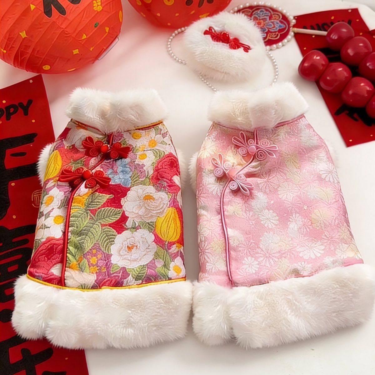 宠物保暖喜庆唐装狗狗新年衣服冬季加厚泰迪比熊过中式汉服,宠物/宠物食品及用品,狗宠物服装/雨衣,淘宝优惠券,粉丝福利购,淘宝优惠卷