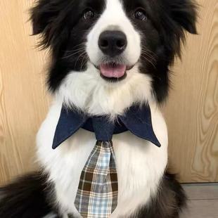 猫咪狗狗三角巾围脖口水巾围巾领带披肩格子手工围兜百搭领结饰品