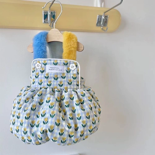 Корейская теплая тыквенная юбка, маленькие щенки, домашние животные для кошек, бин Тедди Бел Мейби, осеннее и зимнее платье