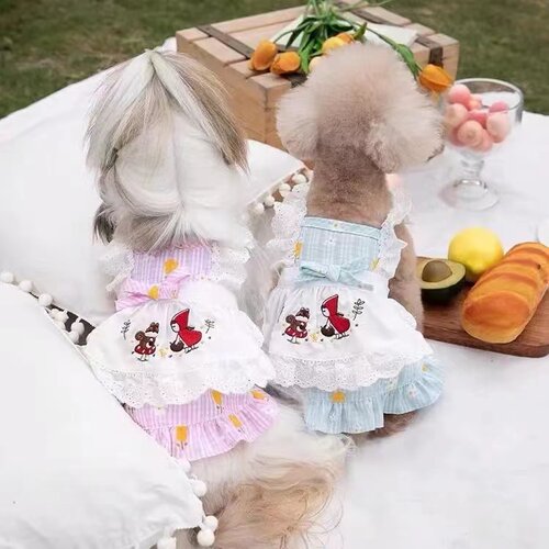 宠物服饰花边吊带女仆裙子