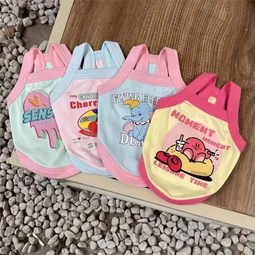 春夏季可爱宠物衣服小猫咪狗狗衣服吊带多巴胺小型犬比熊防掉毛秋