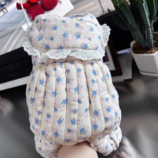 田园风碎花四腿 小狗狗泰迪比熊冬装 秋冬新款 宠物服装