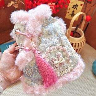 狗狗宠物唐装 加绒新年泰迪国风比熊过年猫咪喜庆衣服 秋冬新款