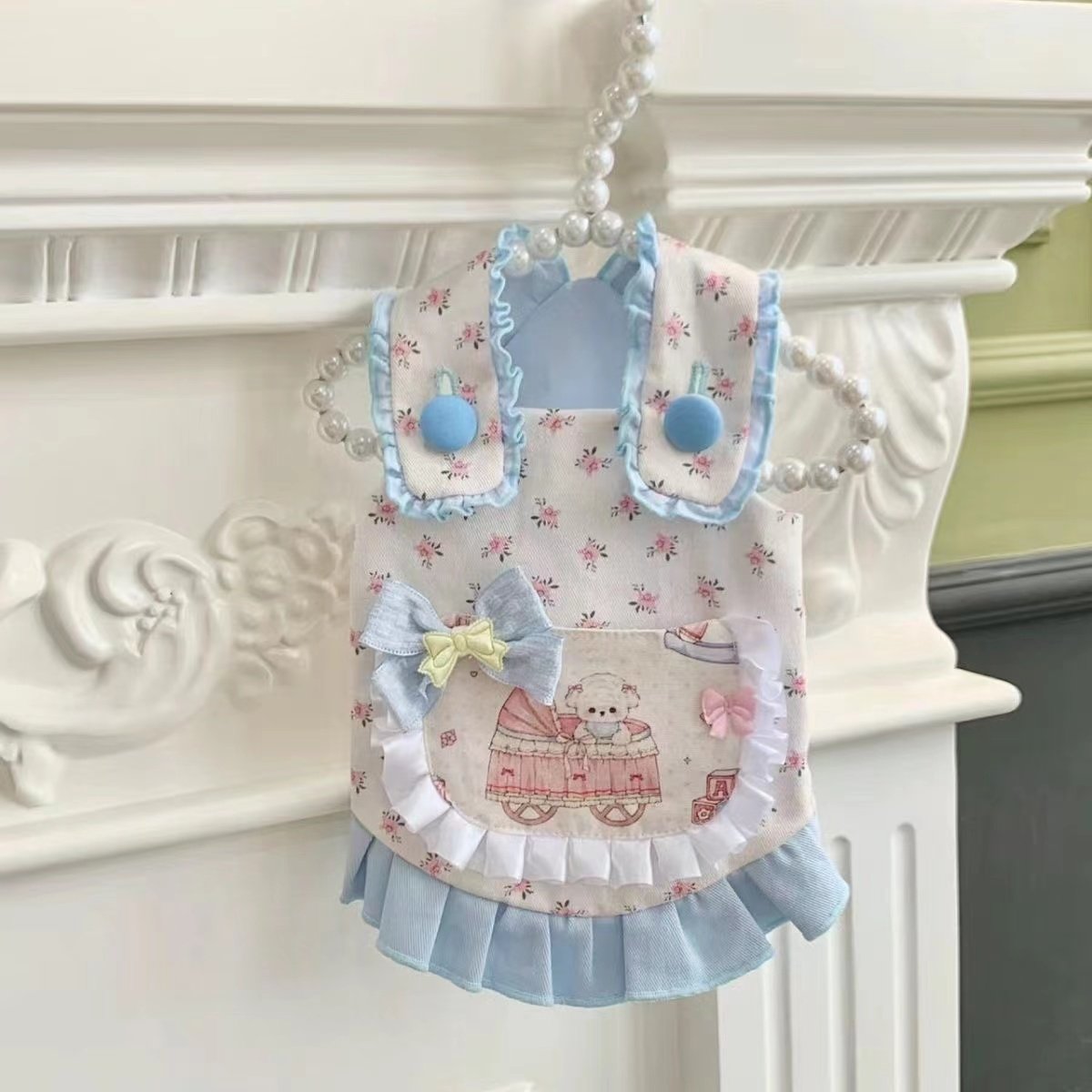 可爱薄款春夏狗狗衣服飞袖新款宠物狗约克夏裙子公主猫咪图片