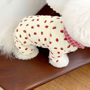 冬季 加厚宠物四脚棉衣小型犬雪纳瑞贵宾约克夏泰迪比熊狗狗衣服